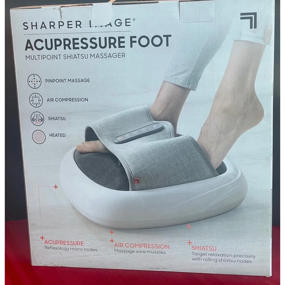 Sharper Image Acupressure‎ Foot Massager Multipoint Shiatsu Compression Heat NIB